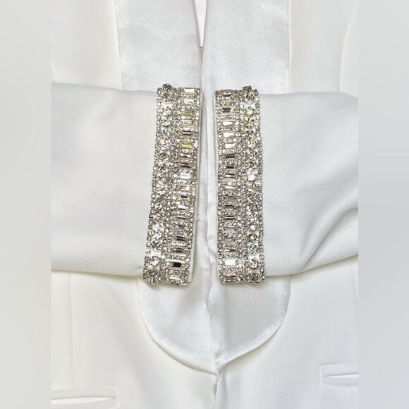 Generation Love Argo Crystal Trimmed Satin & Crepe Blazer size XS - Picture 14 of 16